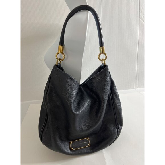 Marc by Marc Jacobs Too Hot to Handle Black‎ Leather Hobo Shoulder Bag - Picture 1 of 15